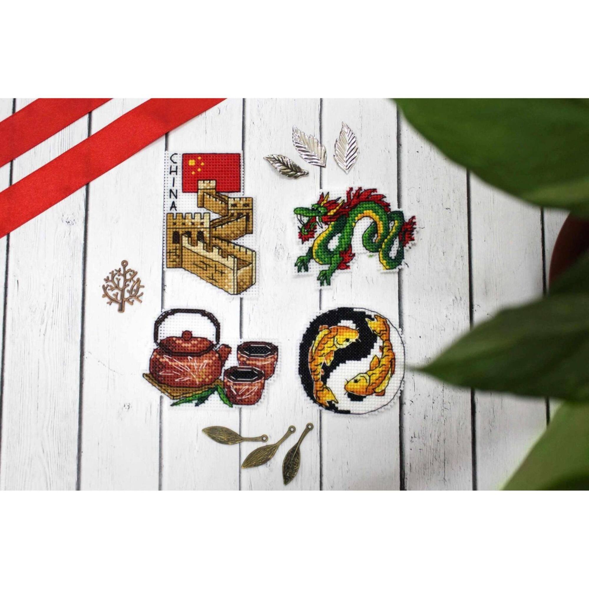 MP Studia China Magnets Plastic Canvas Counted Cross Stitch Kit